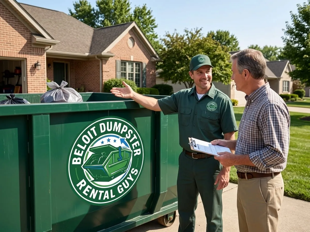 Roll-off dumpster serving Rock County and the Illinois state line